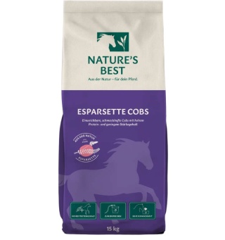 NATURE’S BEST Esparsette Cobs 15 kg – Trawokulki na trawienie, dla koni z wrzodami